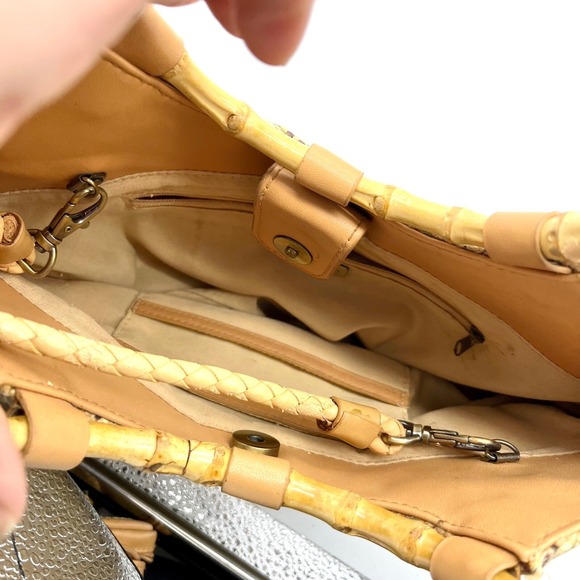 Woven Straw‎ Satchel Bamboo Handle Shoulder Bag with Coin Purse Y2K - Picture 8 of 11